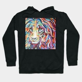 Colorful Lion Painting Hoodie